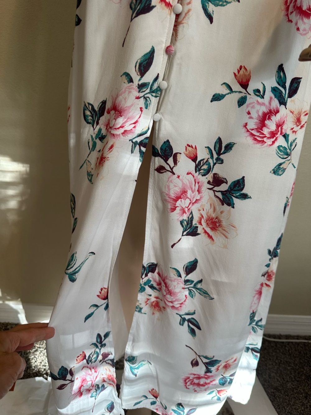 Trixxi White Maxi Dress with Pink Rose Print - Picture 10 of 10